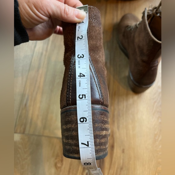 Frye Sabrina 6G Women’s Suede Lace-Up Block Heel Boots Brown 8.5 Rustic Boho - Picture 12 of 14